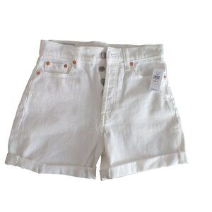 NWT GAP CHEEKY MIDI SHORT HIGH RISE WHITE JEAN BERMUDA 25 / 0